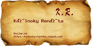 Kálnoky Renáta névjegykártya
